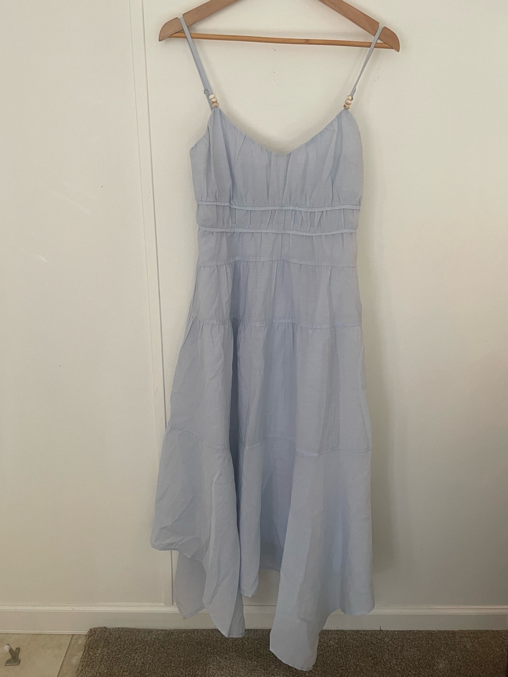Nordstrom Lost + Wander Pale Blue Oasis Handkerchief Boho Maxi Dress Size S NWT - Picture 4 of 11
